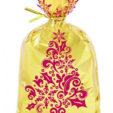 SACCHETTI NATALIZI ORO "DAMASCATI" 8pz